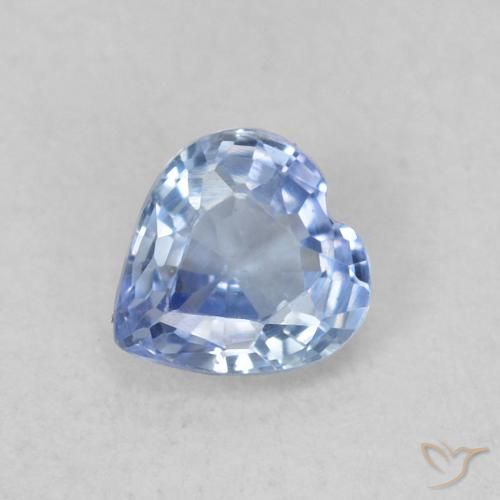 0.35ct 자연스러운 라이트 퍼플리쉬 블루 사파이어, 마음, VVS-VS