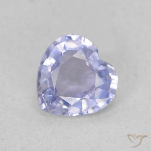 0.38ct 자연스러운 라이트 퍼플리쉬 블루 사파이어, 마음, VS
