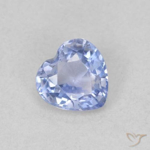 0.30ct 자연스러운 파스텔 블루 사파이어, 마음, VS
