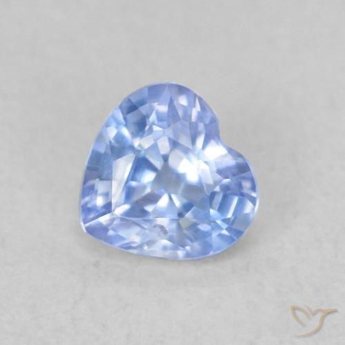 0.35ct 자연스러운 라이트 퍼플리쉬 블루 사파이어, 마음, VS