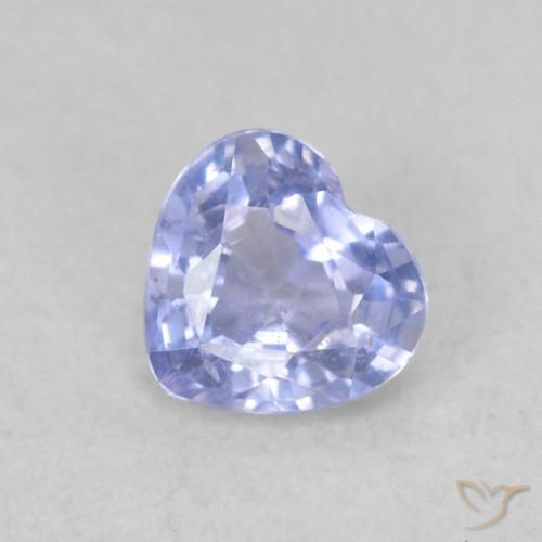 0.39ct 자연스러운 라이트 퍼플리쉬 블루 사파이어, 마음, VS