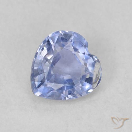 0.37ct 자연스러운 파스텔 블루 사파이어, 마음, VS
