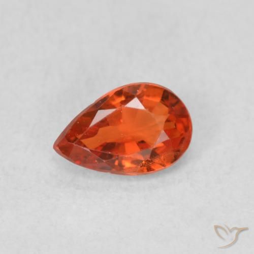 0.48ct 자연스러운 붉은 오렌지 사파이어, 배 모양, VS
