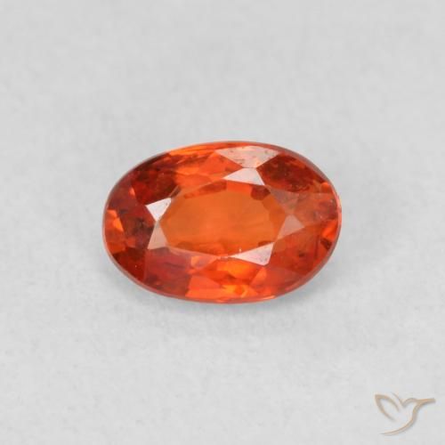0.62ct 자연스러운 따뜻한 오렌지 사파이어, 타원형, VS