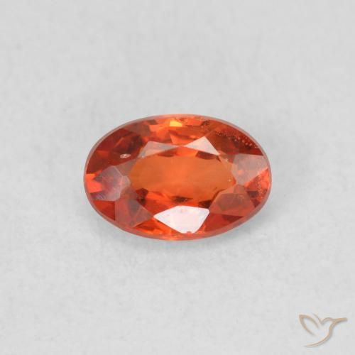 0.56ct 자연스러운 따뜻한 오렌지 사파이어, 타원형, VS