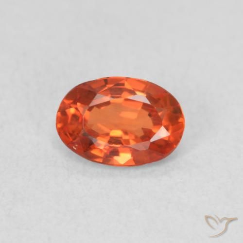 0.51ct 자연스러운 따뜻한 오렌지 사파이어, 타원형, VVS-VS