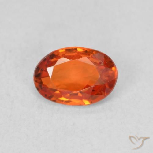 0.57ct 자연스러운 따뜻한 오렌지 사파이어, 타원형, VS