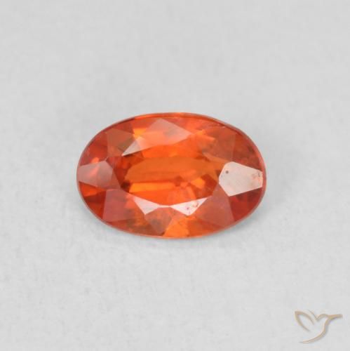 0.52ct 자연스러운 파이어 오렌지 사파이어, 타원형, VS