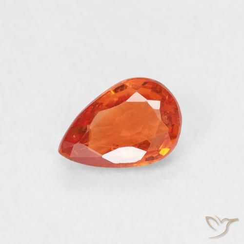 0.50ct 자연스러운 인텐스 오렌지 사파이어, 배 모양, VS