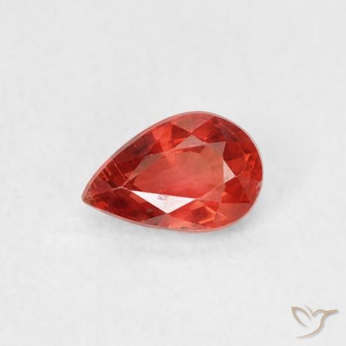 0.55ct 자연스러운 미디엄 레드 사파이어, 배 모양, VS