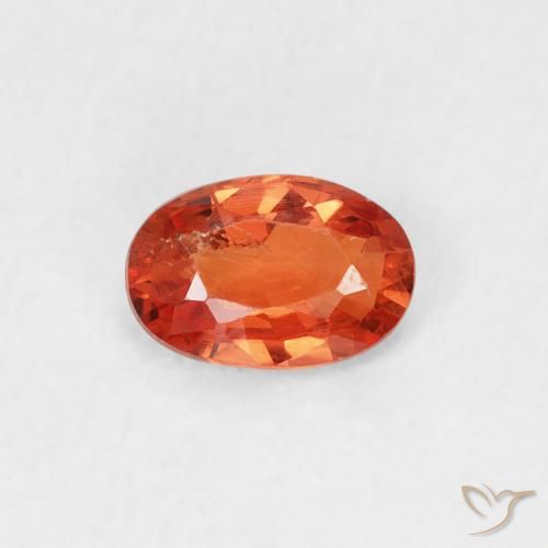 0.56ct 자연스러운 앰버 오렌지 사파이어, 타원형, VS