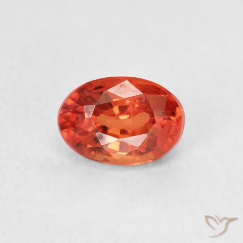 0.78ct 자연스러운 따뜻한 오렌지 사파이어, 타원형, VS