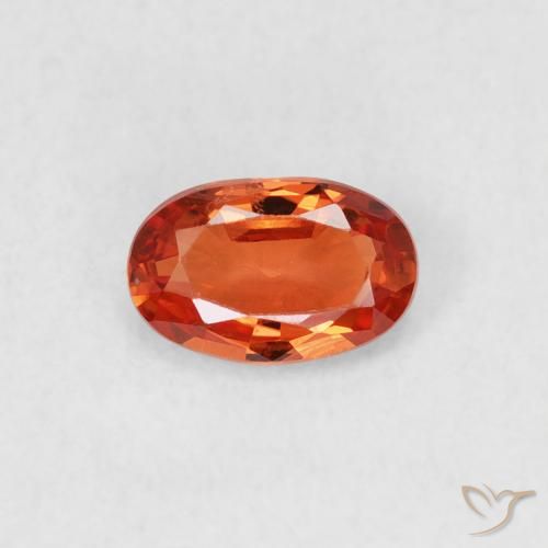 0.53ct 자연스러운 미디엄 오렌지 사파이어, 타원형, VS