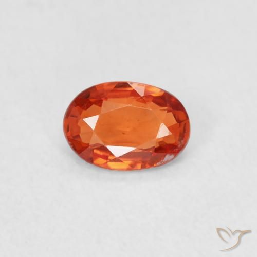 0.44ct 자연스러운 붉은 오렌지 사파이어, 타원형, VS