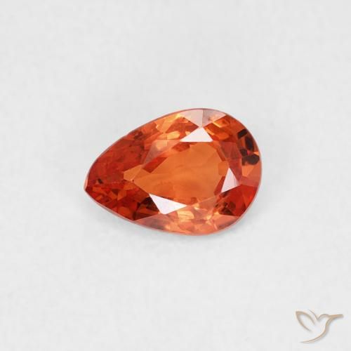 0.44ct 자연스러운 붉은 오렌지 사파이어, 배 모양, VS