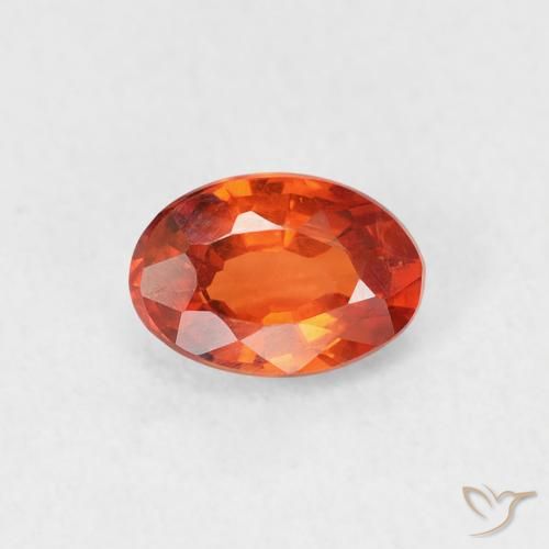0.68ct 자연스러운 앰버 오렌지 사파이어, 타원형, VVS-VS