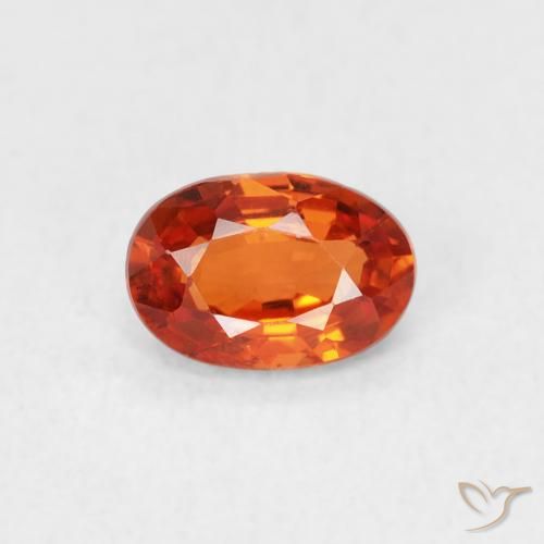 0.63ct 자연스러운 앰버 오렌지 사파이어, 타원형, VVS-VS