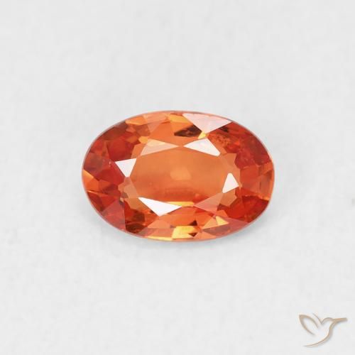 0.61ct 자연스러운 미디엄 오렌지 사파이어, 타원형, VVS-VS