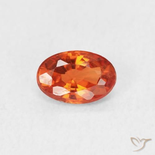 0.53ct 자연스러운 파이어 오렌지 사파이어, 타원형, VVS-VS