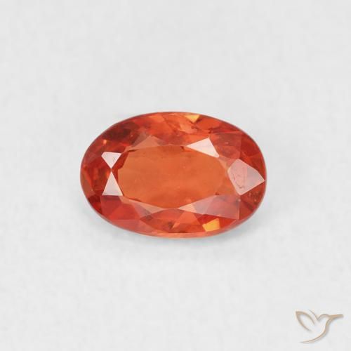 0.53ct 자연스러운 붉은 오렌지 사파이어, 타원형, VS