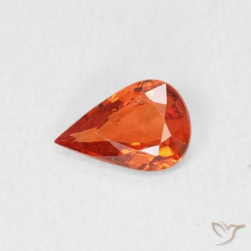 0.43ct 자연스러운 앰버 오렌지 사파이어, 배 모양, VS