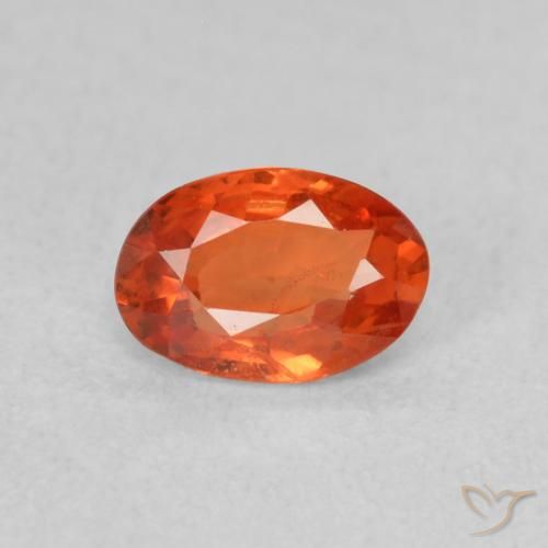 0.52ct 자연스러운 미디엄 오렌지 사파이어, 타원형, VS