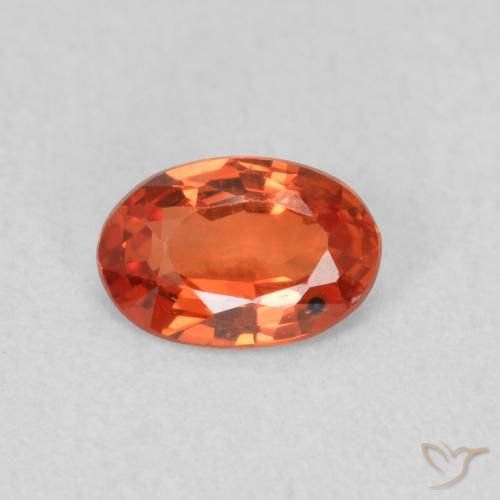 0.56ct 자연스러운 붉은 오렌지 사파이어, 타원형, VS