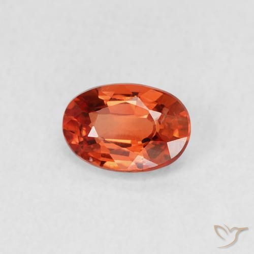 0.58ct 자연스러운 오렌지 레드 사파이어, 타원형, VVS-VS