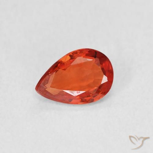 0.46ct 자연스러운 미디엄 레드 사파이어, 배 모양, VVS-VS