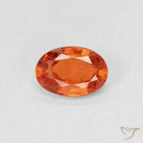 0.69ct 자연스러운 붉은 오렌지 사파이어, 타원형, VS