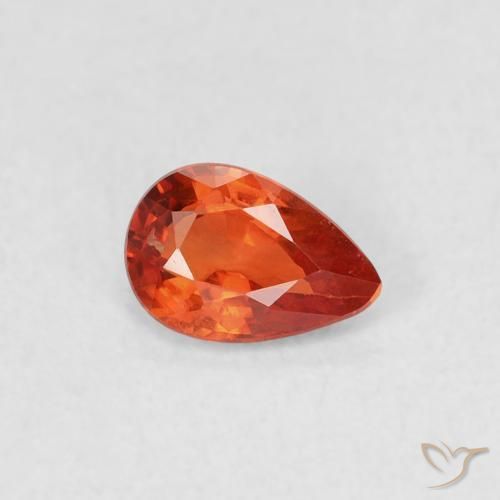 0.47ct 자연스러운 따뜻한 오렌지 사파이어, 배 모양, VVS-VS