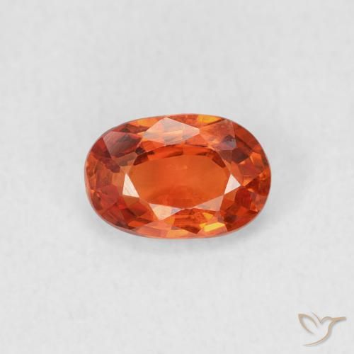 0.62ct 자연스러운 미디엄 오렌지 사파이어, 타원형, VVS-VS
