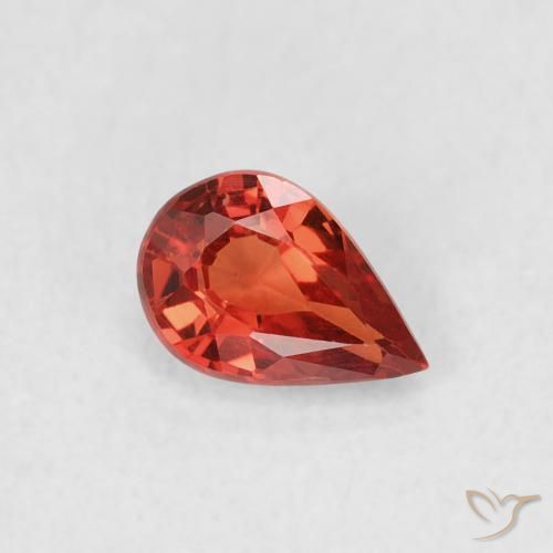 0.51ct 자연스러운 인텐스 레드 사파이어, 배 모양, VVS-VS