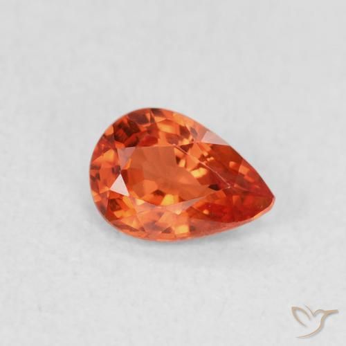 0.47ct 자연스러운 인텐스 레드 사파이어, 배 모양, VVS-VS