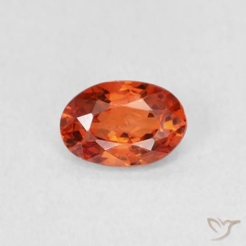 0.58ct 자연스러운 붉은 오렌지 사파이어, 타원형, VVS