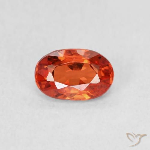 0.65ct 자연스러운 붉은 오렌지 사파이어, 타원형, VVS