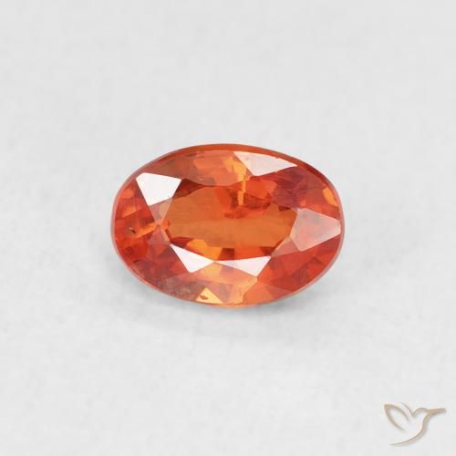 0.73ct 자연스러운 밝은 주황색 사파이어, 타원형, VVS-VS