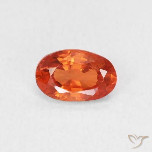 0.62ct 자연스러운 앰버 오렌지 사파이어, 타원형, VS