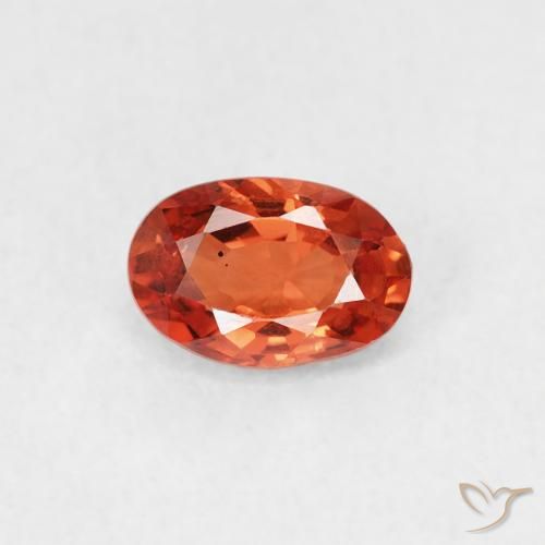 0.60ct 자연스러운 파이어 오렌지 사파이어, 타원형, VS