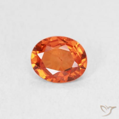0.49ct 자연스러운 파이어 오렌지 사파이어, 타원형, VS