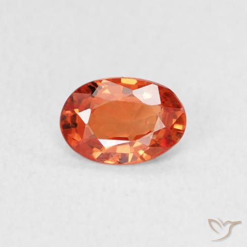 0.48ct 자연스러운 파이어 오렌지 사파이어, 타원형, VS
