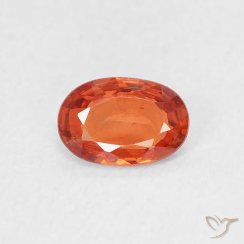 0.55ct 자연스러운 붉은 오렌지 사파이어, 타원형, VS