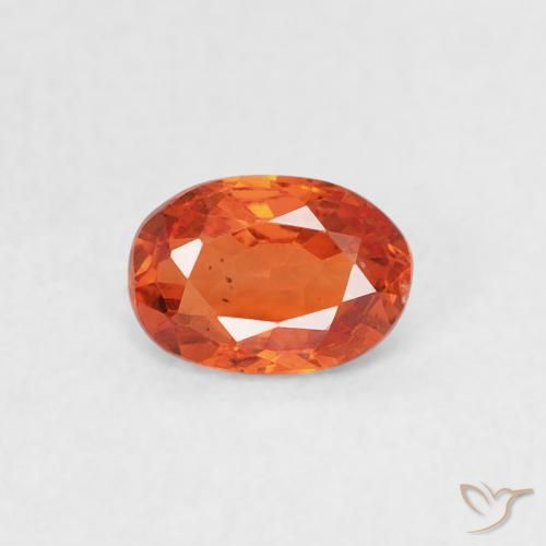 0.59ct 자연스러운 붉은 오렌지 사파이어, 타원형, VS