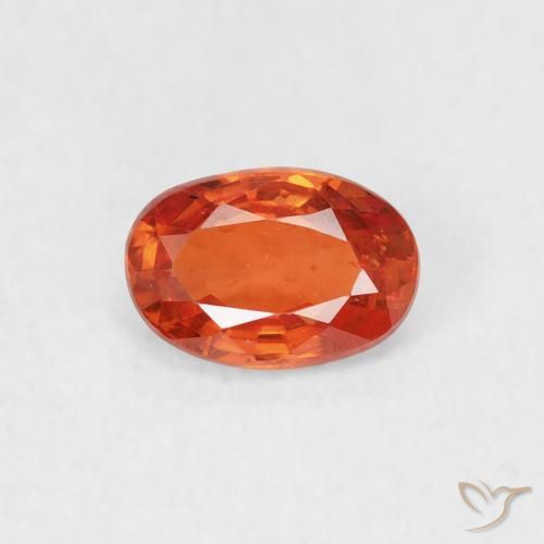 0.63ct 자연스러운 미디엄 오렌지 사파이어, 타원형, VS
