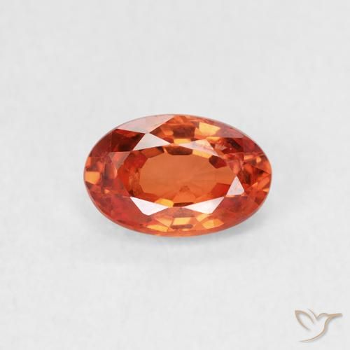 0.66ct 자연스러운 붉은 오렌지 사파이어, 타원형, VS