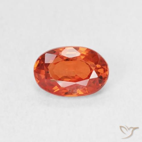 0.77ct 자연스러운 붉은 오렌지 사파이어, 타원형, VS