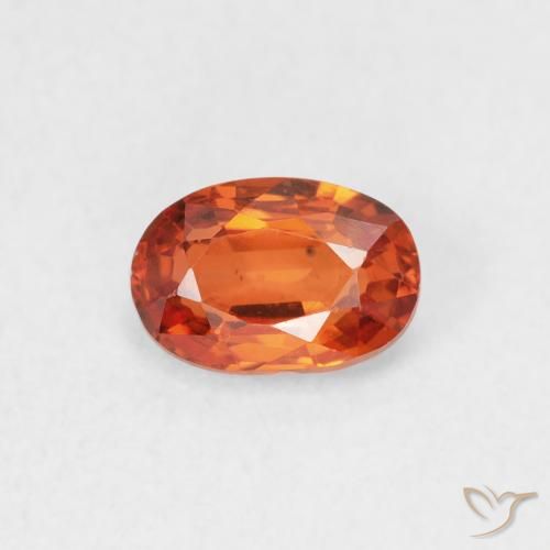 0.68ct 자연스러운 미디엄 오렌지 사파이어, 타원형, VS