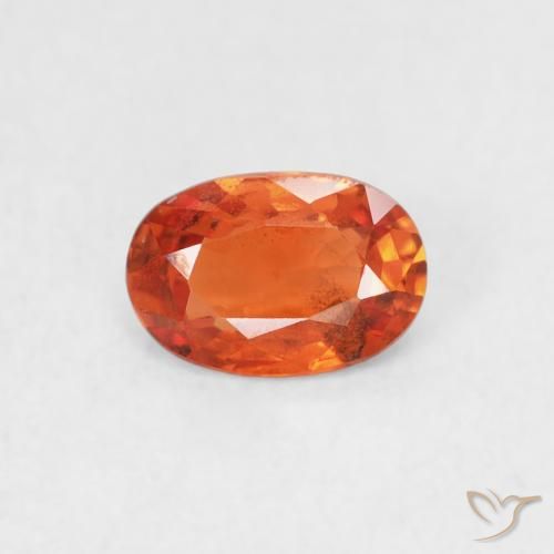 0.57ct 자연스러운 파이어 오렌지 사파이어, 타원형, VS