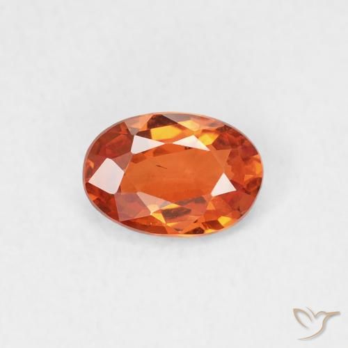 0.52ct 자연스러운 앰버 오렌지 사파이어, 타원형, VVS-VS