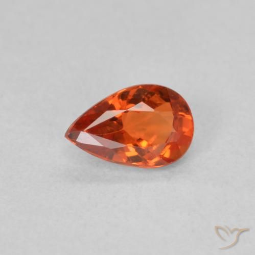 0.46ct 자연스러운 붉은 오렌지 사파이어, 배 모양, VVS-VS